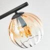 Koyoto Plafondlamp, Kogellampje Amber, Duidelijk, Rookkleurig, 4-lichts