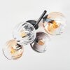 Koyoto Plafondlamp, Kogellampje Amber, Duidelijk, Rookkleurig, 4-lichts