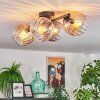 Koyoto Plafondlamp, Kogellampje Amber, Duidelijk, Rookkleurig, 4-lichts