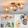 Koyoto Plafondlamp, Kogellampje Amber, Duidelijk, Rookkleurig, 4-lichts