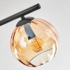 Koyoto Plafondlamp, Kogellampje Amber, Duidelijk, Rookkleurig, 4-lichts