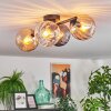 Koyoto Plafondlamp, Kogellampje Amber, Duidelijk, Rookkleurig, 4-lichts