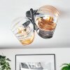 Koyoto Plafondlamp, Kogellampje Amber, Duidelijk, Rookkleurig, 4-lichts