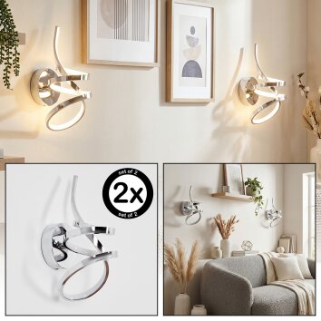 Lunor Wandlamp, Muurspot LED Chroom, 1-licht