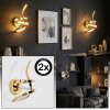 Lunor Wandlamp, Muurspot LED Goud, 1-licht