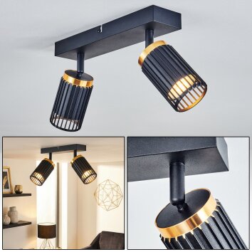 Fenik Plafondlamp Zwart, 2-lichts