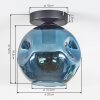 Ripoll Plafondlamp, Kogellampje Blauw, 1-licht