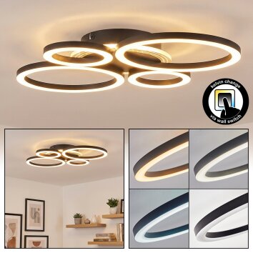 Marek Plafondlamp LED Zwart, 1-licht