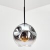 Ripoll Hanglamp, Kogellampje, Hanglamp Chroom, Duidelijk, Rookkleurig, 1-licht