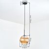 Koyoto Hanglamp, Kogellampje, Hanglamp Amber, 1-licht