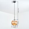 Koyoto Hanglamp, Kogellampje, Hanglamp Amber, 1-licht