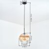 Koyoto Hanglamp, Kogellampje, Hanglamp Amber, Duidelijk, 1-licht