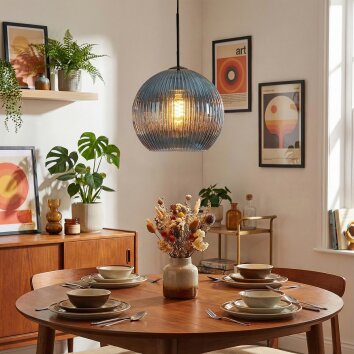 Koyoto Hanglamp, Kogellampje, Hanglamp Blauw, 1-licht