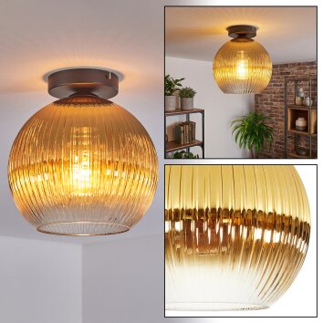 Koyoto Plafondlamp, Kogellampje 25 cm Goud, Duidelijk, 1-licht
