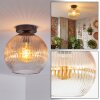 Koyoto Plafondlamp, Kogellampje 25 cm Amber, Duidelijk, 1-licht