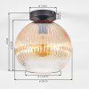 Koyoto Plafondlamp, Kogellampje 25 cm Amber, Duidelijk, 1-licht