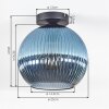 Koyoto Plafondlamp, Kogellampje 25 cm Blauw, 1-licht