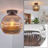 Ripoll Plafondlamp, Kogellampje Chroom, Rookkleurig, 1-licht