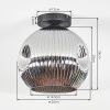 Ripoll Plafondlamp, Kogellampje Chroom, Rookkleurig, 1-licht