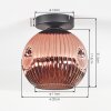 Ripoll Plafondlamp, Kogellampje Koperkleurig, 1-licht