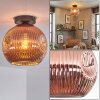 Ripoll Plafondlamp, Kogellampje Koperkleurig, 1-licht