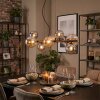 Chehalis Hanglamp, Kogellampje, Hanglamp Amber, Rookkleurig, 8-lichts