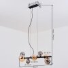 Chehalis Hanglamp, Kogellampje, Hanglamp Amber, Rookkleurig, 8-lichts