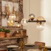 Chehalis Hanglamp, Kogellampje, Hanglamp Amber, Duidelijk, Rookkleurig, 8-lichts