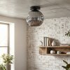 Ripoll Plafondlamp, Kogellampje Chroom, Rookkleurig, 1-licht