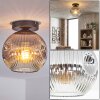 Ripoll Plafondlamp, Kogellampje Duidelijk, Rookkleurig, 1-licht