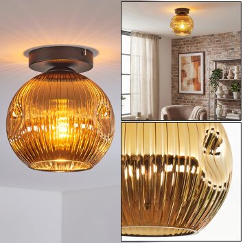 Ripoll Plafondlamp, Kogellampje Goud, 1-licht