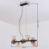 Chehalis Hanglamp, Kogellampje, Hanglamp Amber, Rookkleurig, 8-lichts