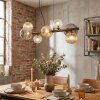 Chehalis Hanglamp, Kogellampje, Hanglamp Amber, Duidelijk, Rookkleurig, 8-lichts