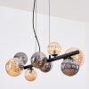 Chehalis Hanglamp, Kogellampje, Hanglamp Amber, Rookkleurig, 8-lichts