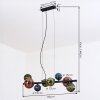 Chehalis Hanglamp, Kogellampje, Hanglamp Blauw, Groen, Koperkleurig, 8-lichts