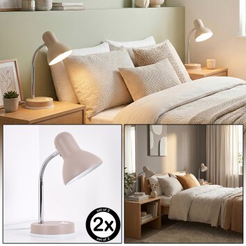 Gamor Bureaulamp, Tafellamp Zandkleurig, 1-licht