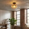 Ripoll Plafondlamp, Kogellampje Amber, Duidelijk, 1-licht