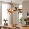 Chehalis Hanglamp, Kogellampje, Hanglamp Amber, Duidelijk, Rookkleurig, 8-lichts