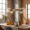 Chehalis Hanglamp, Kogellampje, Hanglamp Amber, Duidelijk, Rookkleurig, 8-lichts