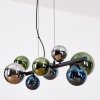 Chehalis Hanglamp, Kogellampje, Hanglamp Blauw, Chroom, Groen, Rookkleurig, 8-lichts