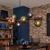 Chehalis Hanglamp, Kogellampje, Hanglamp Blauw, Groen, Koperkleurig, 8-lichts