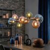 Chehalis Hanglamp, Kogellampje, Hanglamp Blauw, Groen, Koperkleurig, 8-lichts