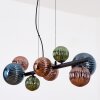 Chehalis Hanglamp, Kogellampje, Hanglamp Blauw, Groen, Koperkleurig, 8-lichts