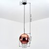 Ripoll Hanglamp, Kogellampje, Hanglamp Koperkleurig, 1-licht
