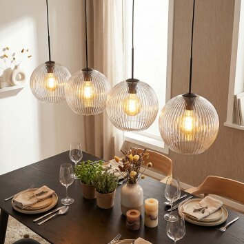 Koyoto Hanglamp, Kogellampje, Hanglamp Duidelijk, 4-lichts