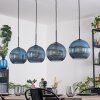 Koyoto Hanglamp, Kogellampje, Hanglamp Blauw, 4-lichts