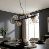 Chehalis Hanglamp, Kogellampje, Hanglamp Amber, Duidelijk, Rookkleurig, 8-lichts