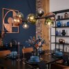 Chehalis Hanglamp, Kogellampje, Hanglamp Blauw, Groen, Duidelijk, Koperkleurig, 8-lichts