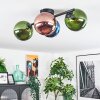 Gastor Plafondlamp, Kogellampje Blauw, Groen, Koperkleurig, 4-lichts