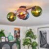 Gastor Plafondlamp, Kogellampje Blauw, Groen, Koperkleurig, 4-lichts